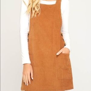 she + sky corduroy overall jumper/dress